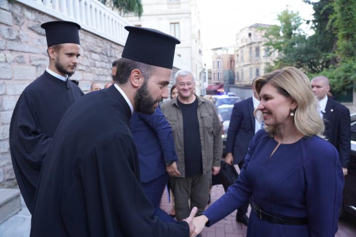 Olena Zelenska Ekumeenisessa patriarkaatissa 2 lokakuuta 2022