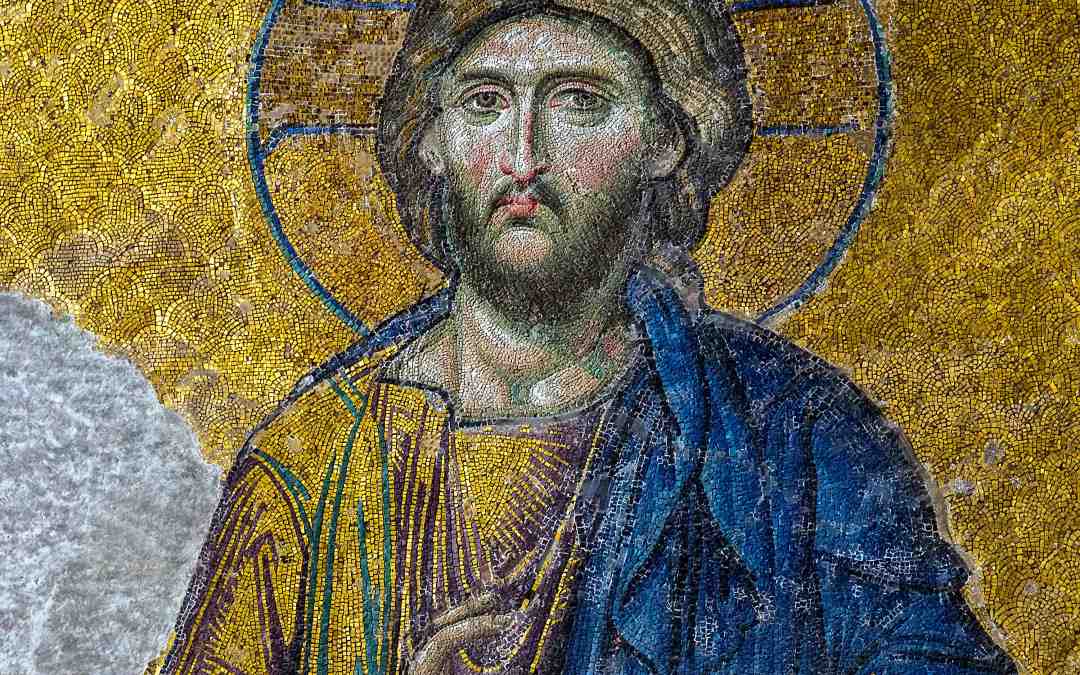 Kristus Kaikkivaltias Pantokrator ikoni mosaiikki