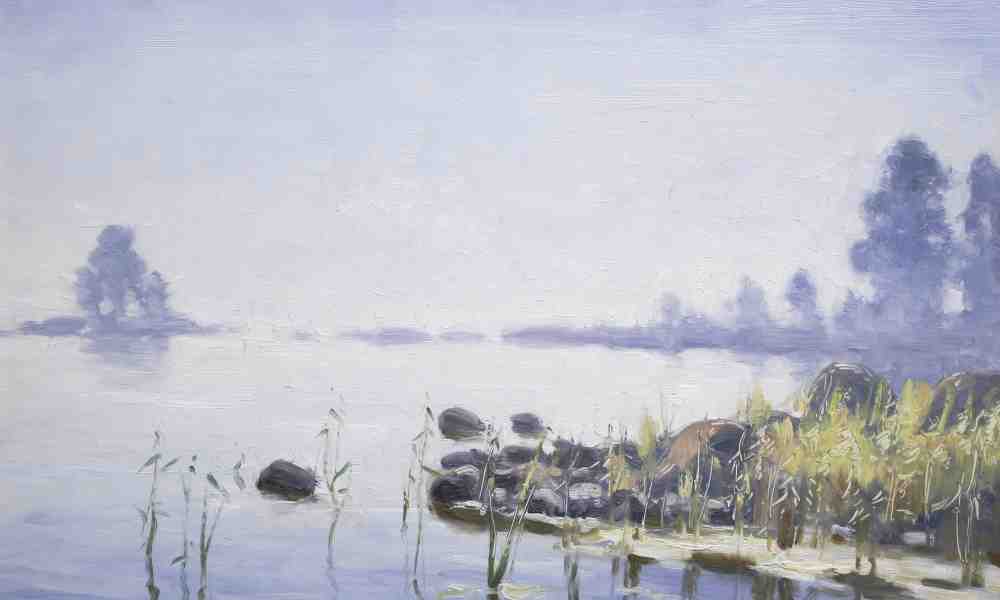 Pielisen rantaa kevätauringossa, 1948. Grigor Auerin maalaus