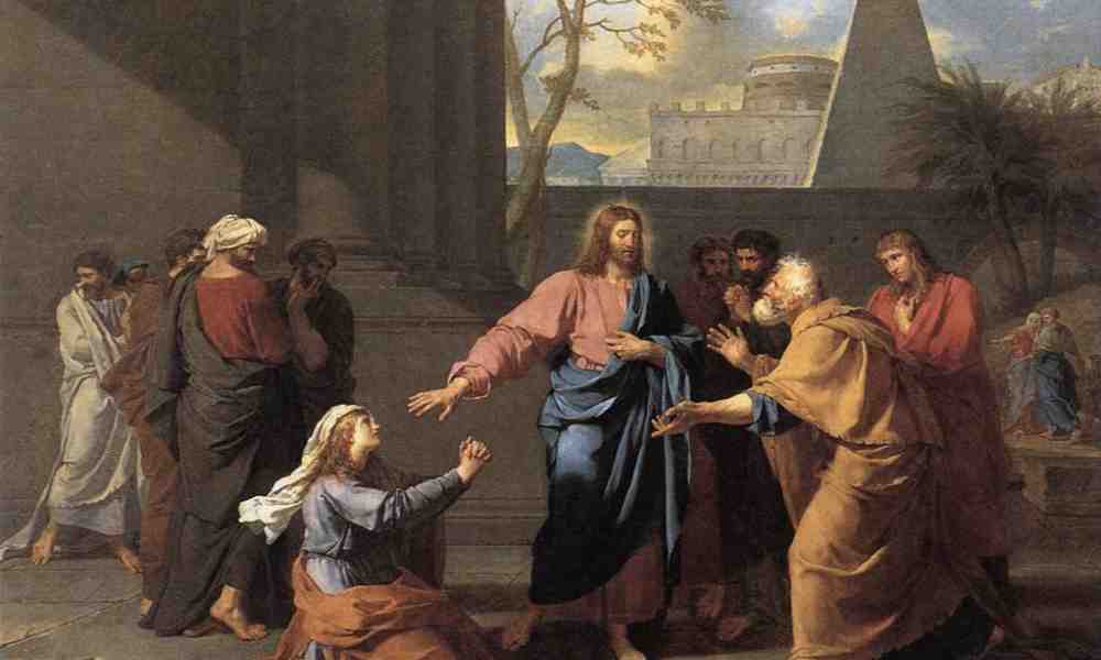 Jeesus parantaa kanaanilaisen naisen tyttären maalaus