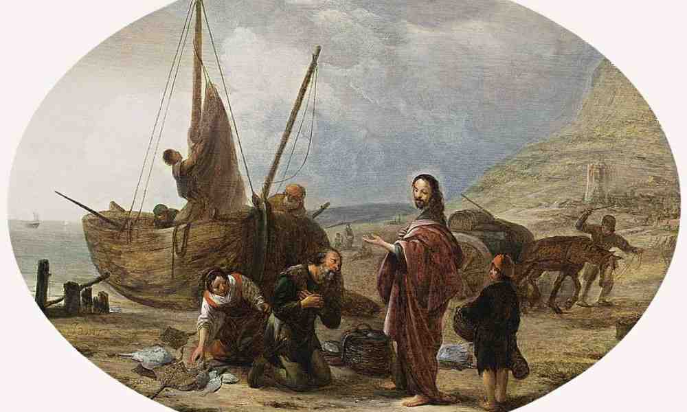 Jeesus kutsuu Simon Pietarin ja Andreaksen maalauksessa